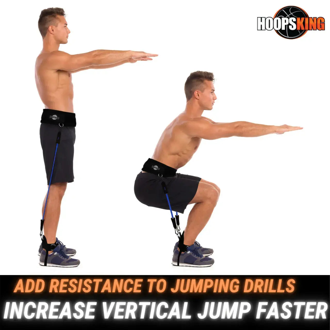 Hoopsking Vertical Jump Trainer Resistance Bands – Waist & Heel Training System