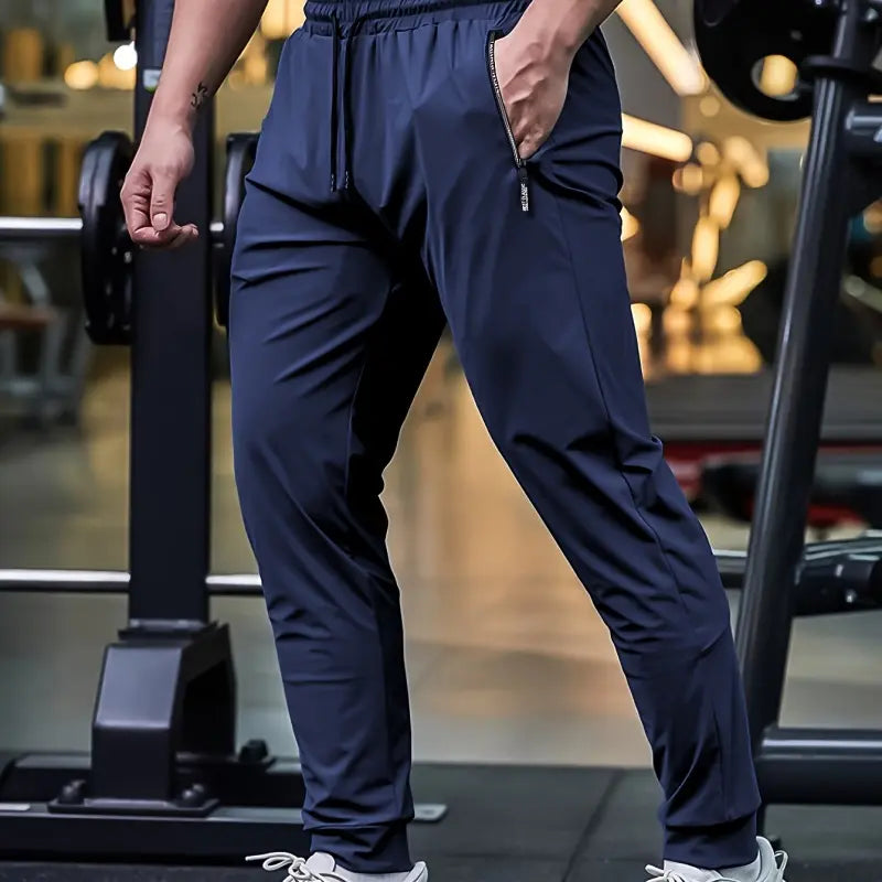 3PCS Men'S Stretch Gym Pants – Ultra Flex Workout Joggers with Zipper Pockets