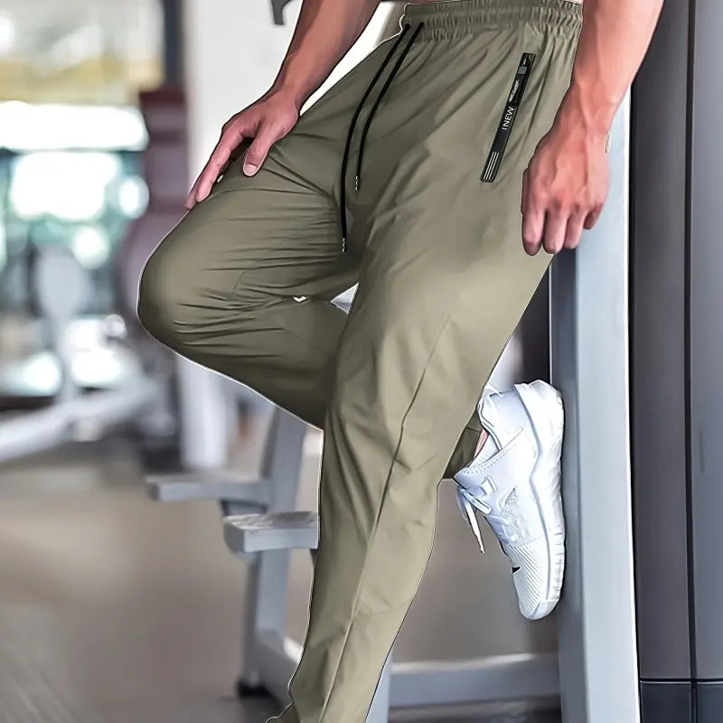 3PCS Men'S Stretch Gym Pants – Ultra Flex Workout Joggers with Zipper Pockets