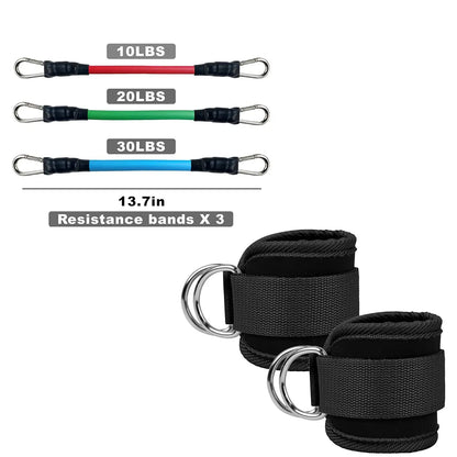 Adjustable Ankle Elastic Band with Straps for Glute and Leg Training - Professional Home Gym Equipment for Women