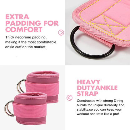 Adjustable Ankle Elastic Band with Straps for Glute and Leg Training - Professional Home Gym Equipment for Women