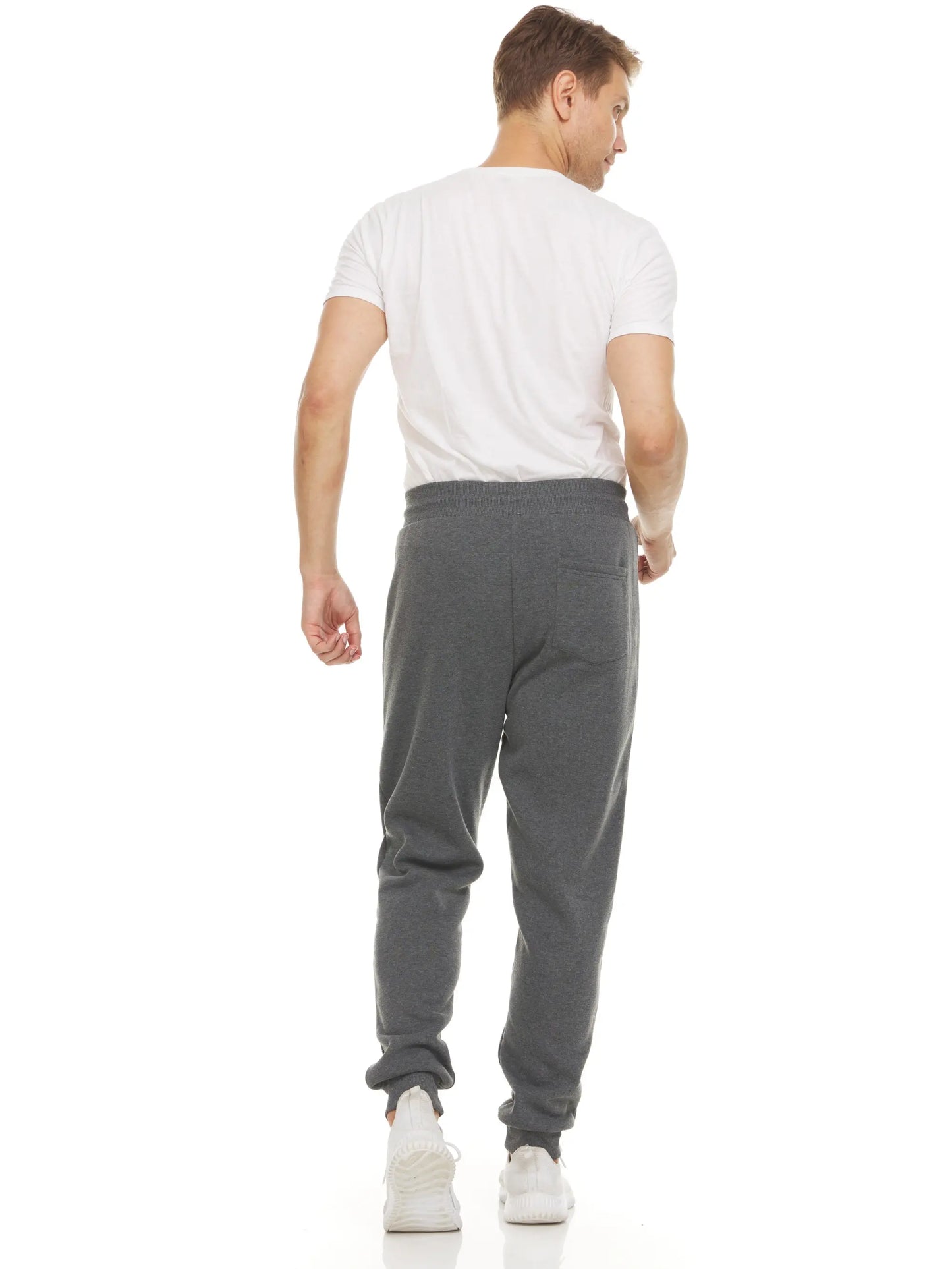 PURE CHAMP Men's Fleece Joggers - Set of 3 Soft Gym Sweatpants with Zipper Pockets