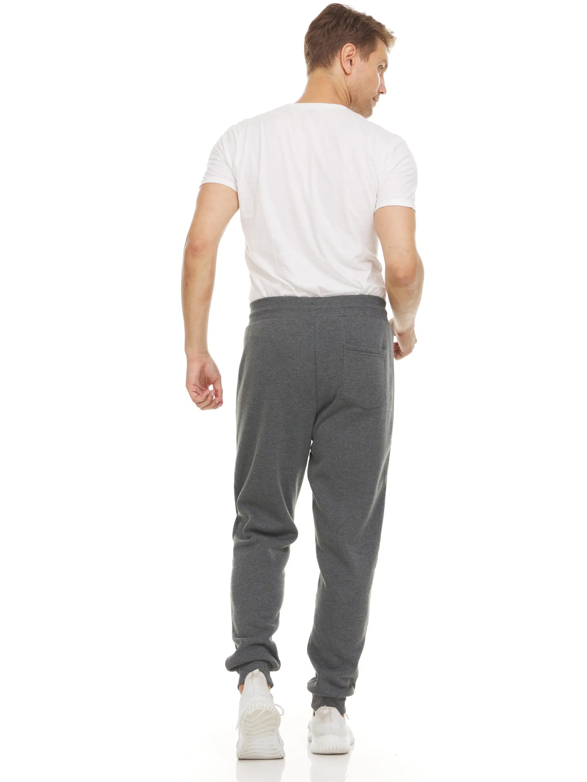 PURE CHAMP Men's Fleece Joggers - Set of 3 Soft Gym Sweatpants with Zipper Pockets