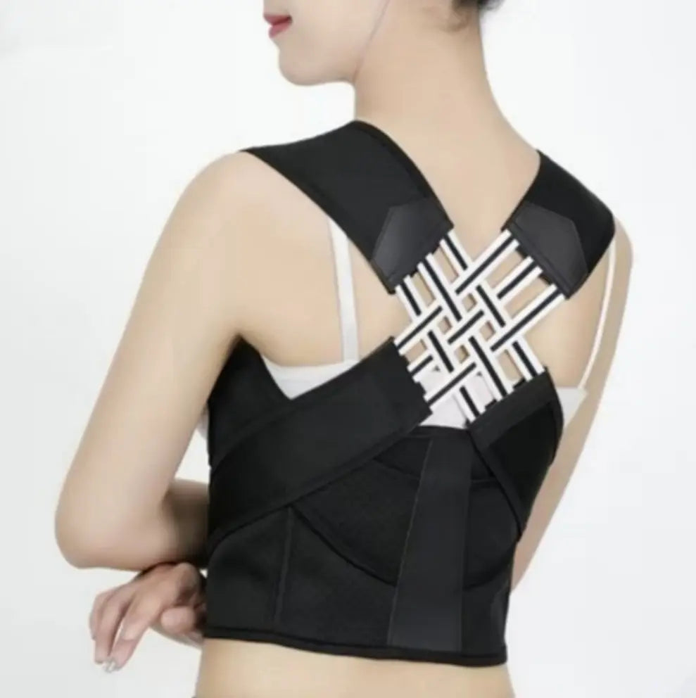 Posture Correction Belt for Men and Women - Hunchback Corrector, Shoulder Opener, and Back Straightener in Black, Comfortable Fit