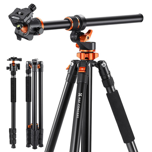 K&F Concept 90 Inch Ultra High Camera Tripod with Metal Ball Head, 10KG Load Capacity, Detachable Monopod for Indoor and Outdoor Use T254A7+BH-28L