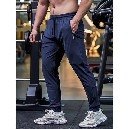 3PCS Men'S Stretch Gym Pants – Ultra Flex Workout Joggers with Zipper Pockets
