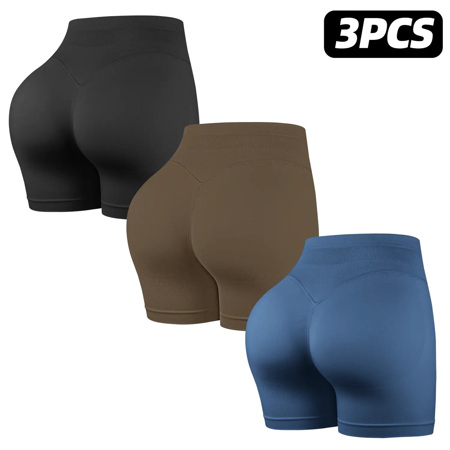 CHRLEISURE 1/3 PCS Seamless Shorts High Waisted Shorts for Women Athletic Exercise Activewear Shorts Set Workout Running Yoga Gym Shorts
