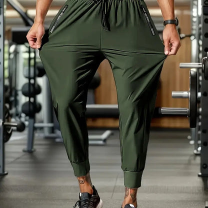 3PCS Men'S Stretch Gym Pants – Ultra Flex Workout Joggers with Zipper Pockets