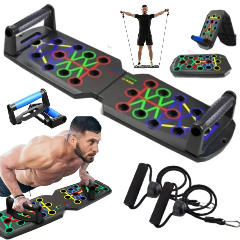 Push-Up Board Fitness, Portable Foldable 28-In-1 Push-Up Bar for Home Gym, Push-Up Handles for Floor, Professional Strength Training Equipment for Men and Women Equipment Multi-Functional Pushup Push up Bars Multifunctional Workout Station Home Gym Rack,S