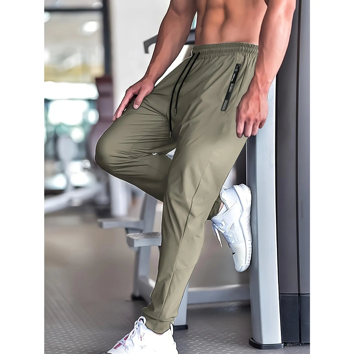 3PCS Men'S Stretch Gym Pants – Ultra Flex Workout Joggers with Zipper Pockets