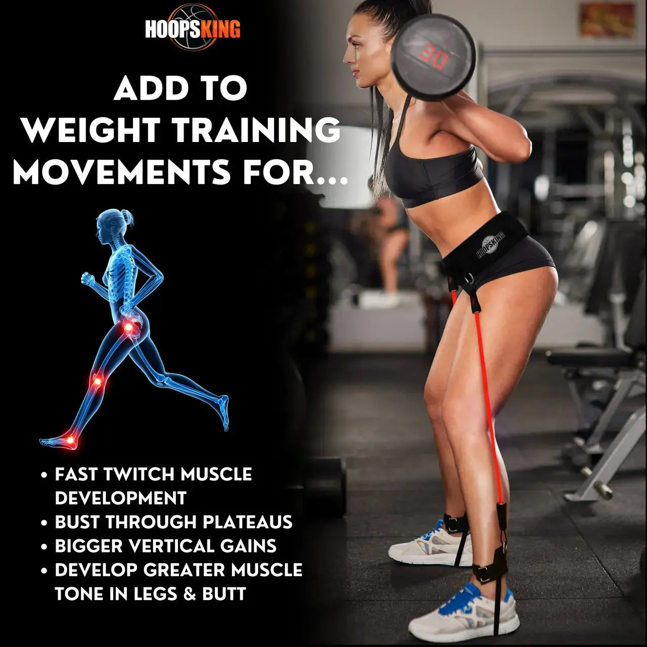 Hoopsking Vertical Jump Trainer Resistance Bands – Waist & Heel Training System