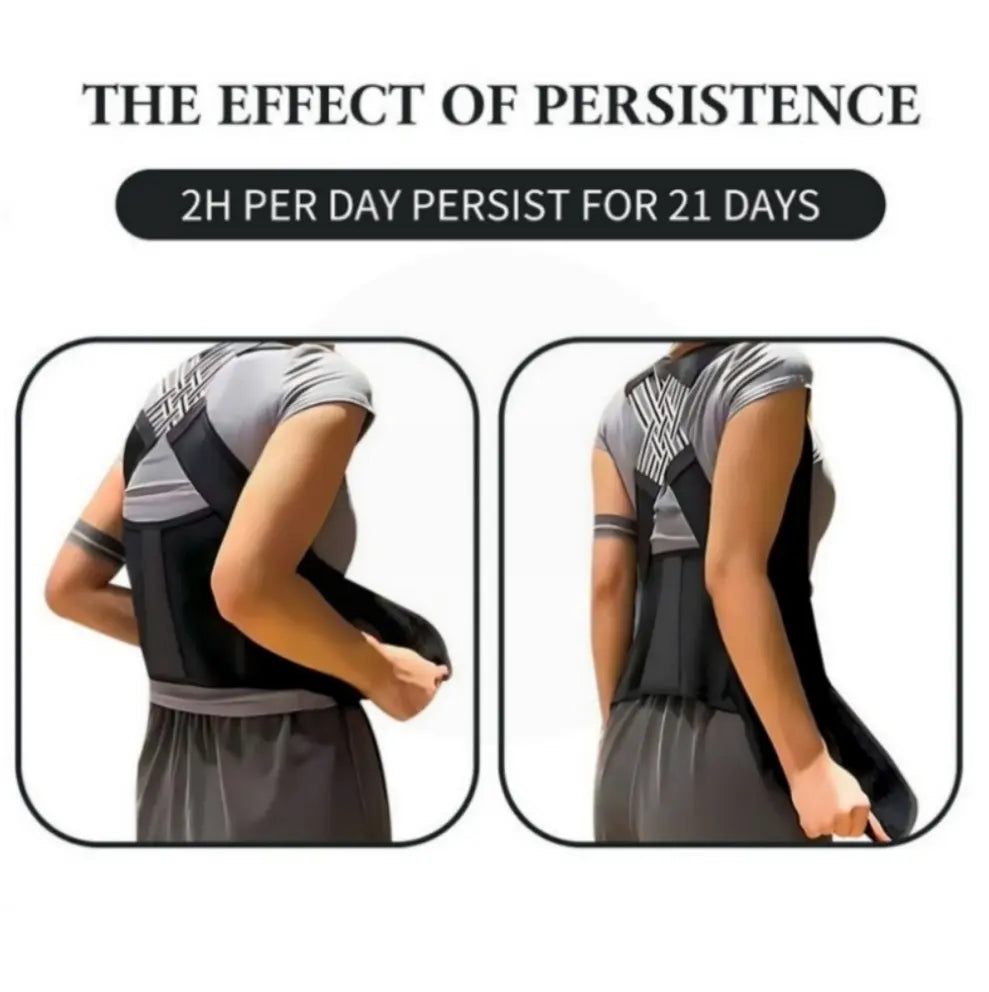 Posture Correction Belt for Men and Women - Hunchback Corrector, Shoulder Opener, and Back Straightener in Black, Comfortable Fit