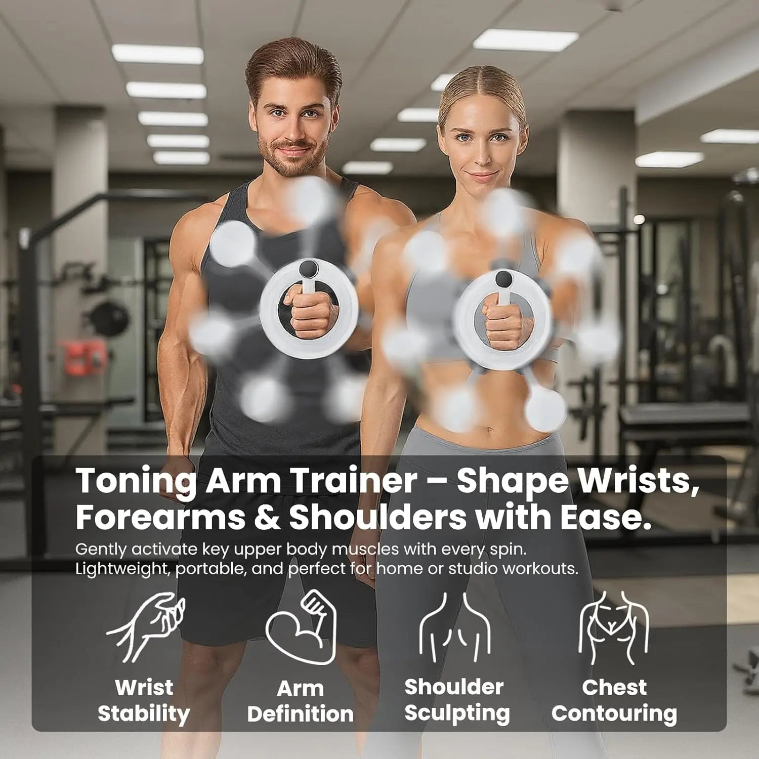 Oppsdecor 360° Rotating Chest and Arm Trainer - Portable Wrist and Forearm Strengthening Tool for Men, Ideal for Home and Gym Upper Body Fitness