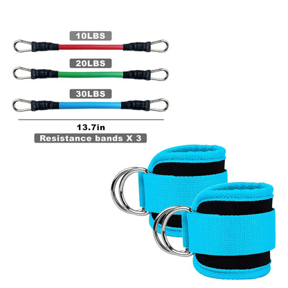 Adjustable Ankle Elastic Band with Straps for Glute and Leg Training - Professional Home Gym Equipment for Women